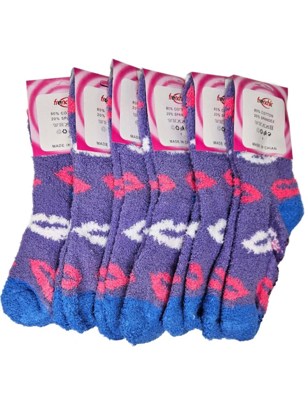 Womens Grips Fuzzy Slipper Socks Soft Cozy Non-Slip House Sox, 6-Pack, Size 9-11 - Picture 2 of 3